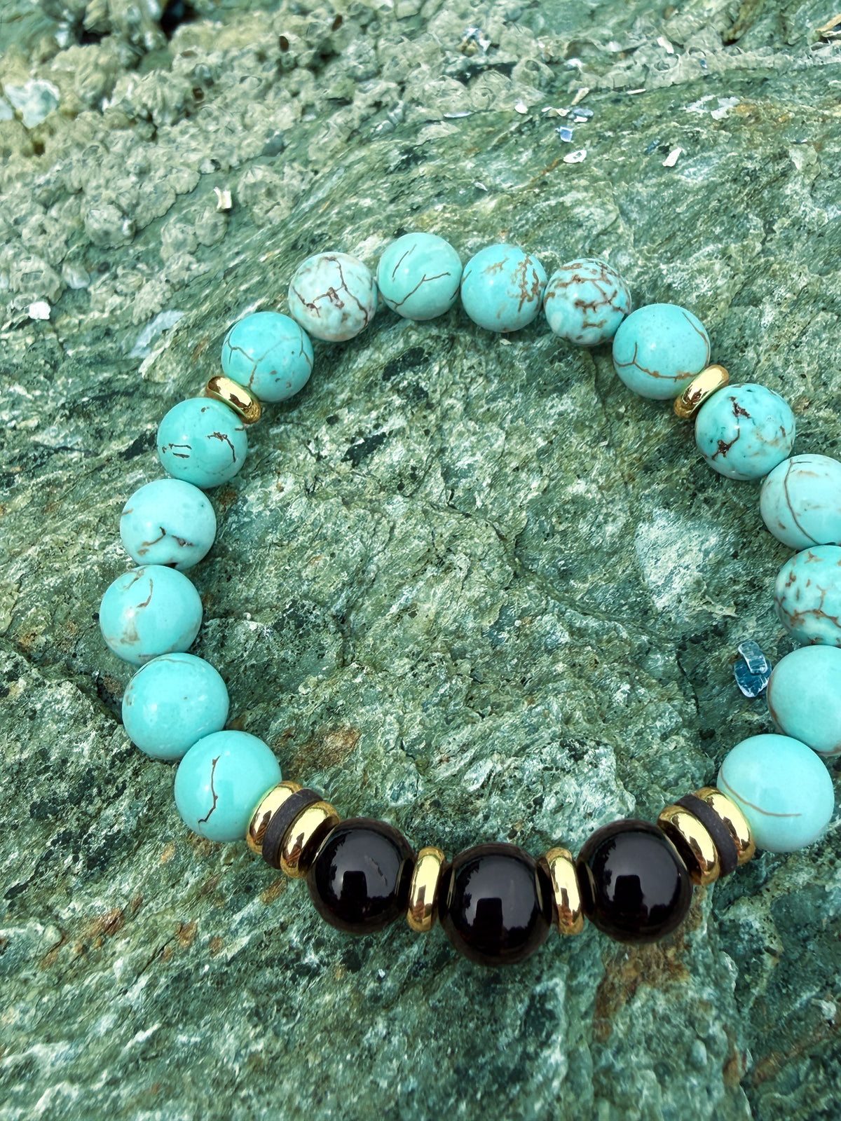 TurquoiseBraceletBlackAgate