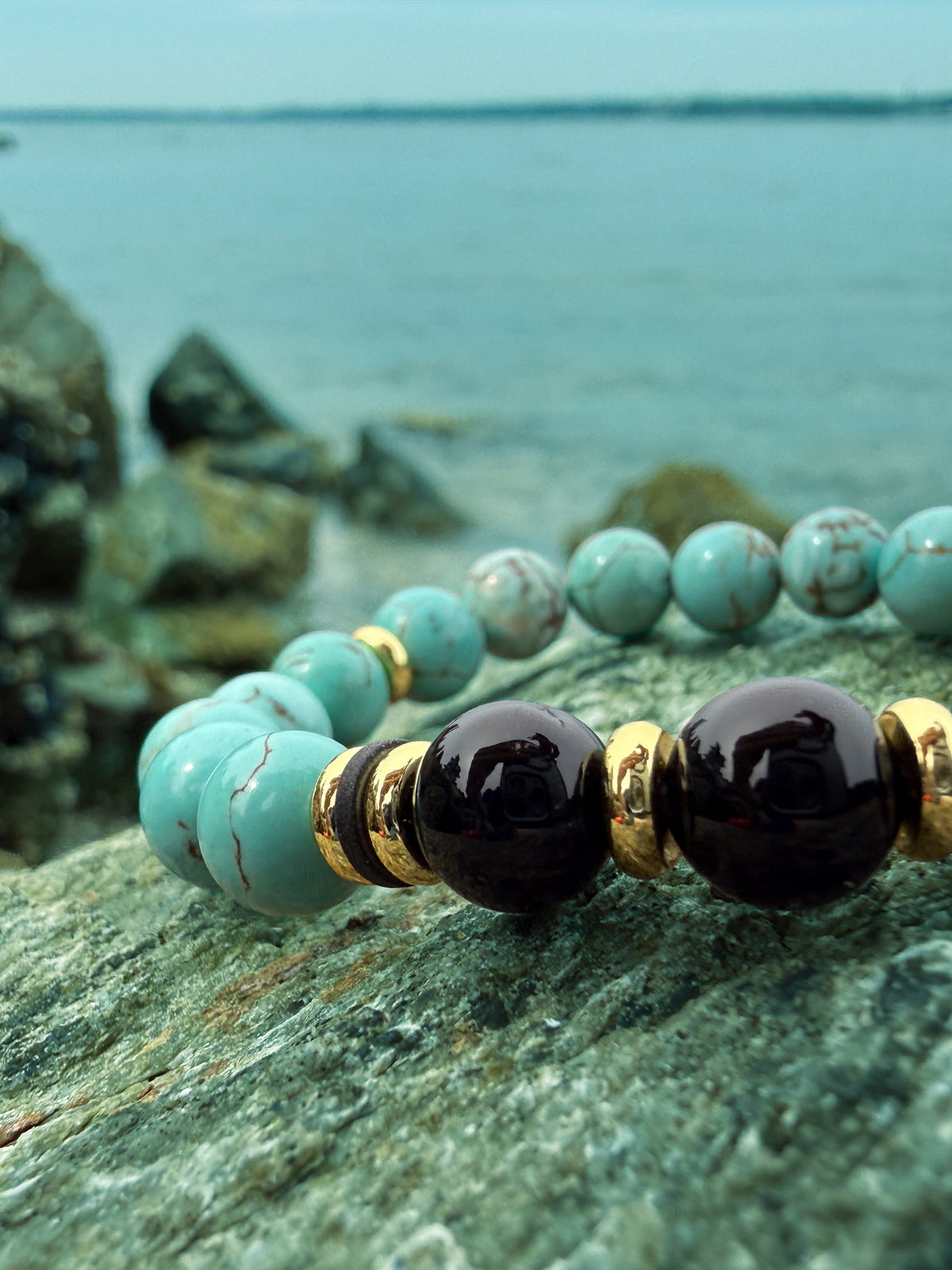 TurquoiseBraceletBlackAgate