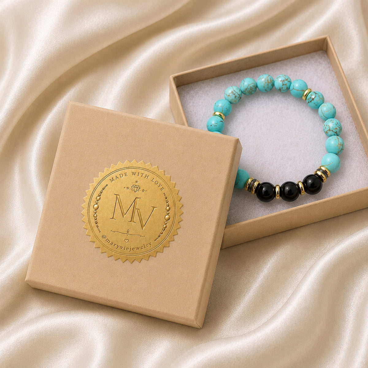 TurquoiseBraceletBlackAgate