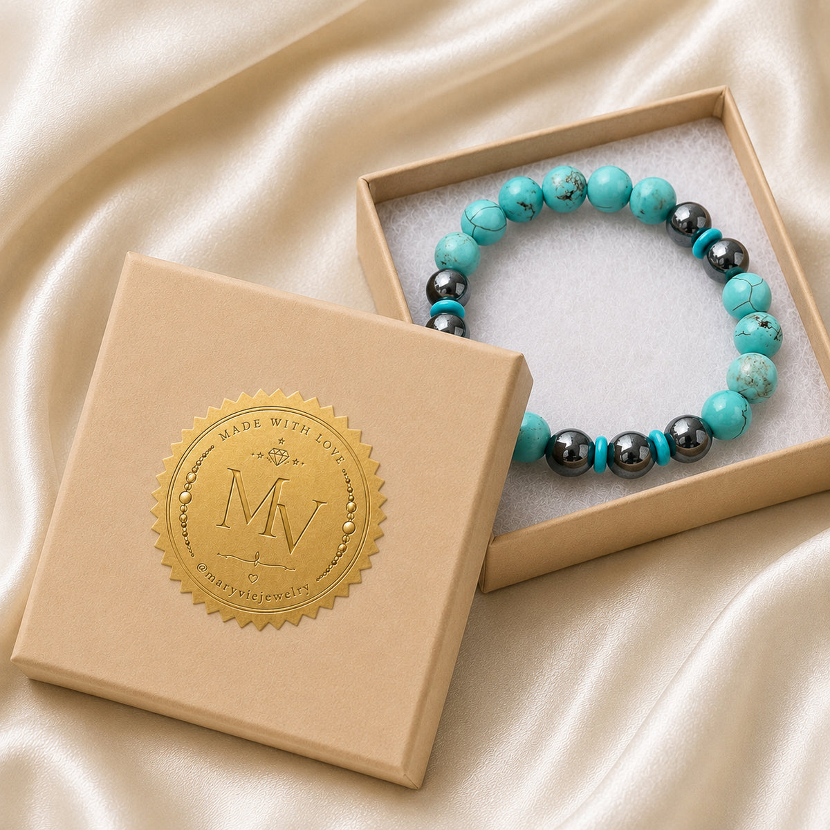TurquoiseBraceletHematite